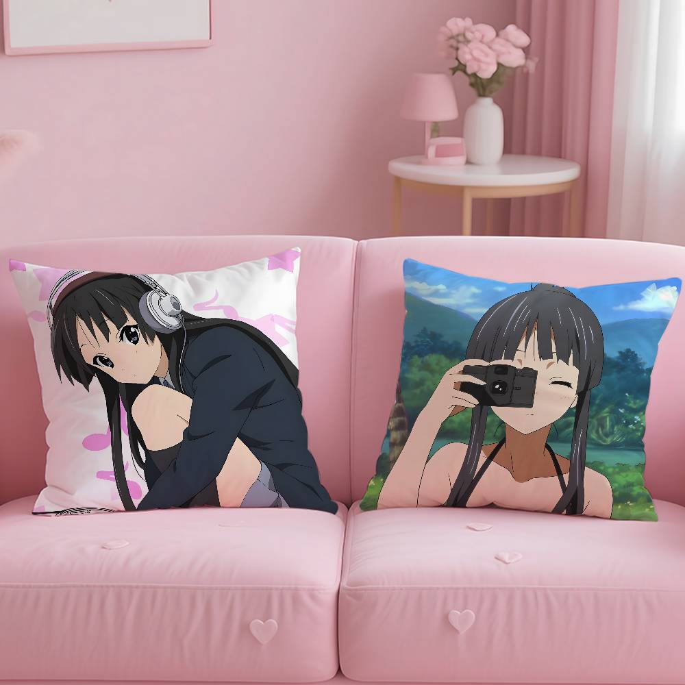 Classic Anime K-K-ON Pillow Case Comfort Sofa Bed Silky elegant Invisible zipper Custom Decorative cushion cover