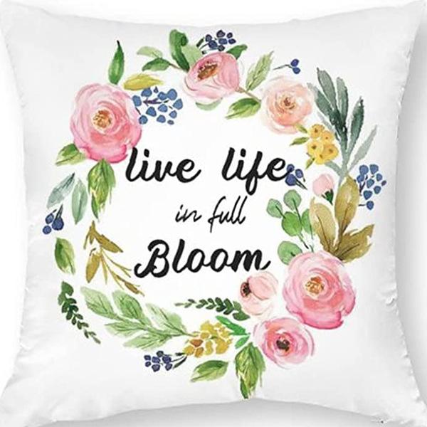 Retro American Plant Floral Print Linen Pillow Case Living Room Sofa Car Pillow Cushion