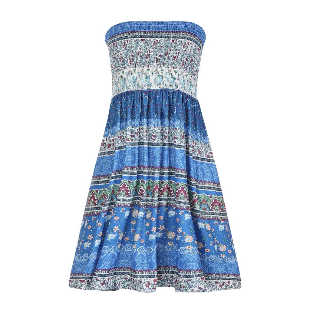 Women Sleeveless Summer Dresses For Women 2022 Wrap Chest Printed Beach Dress