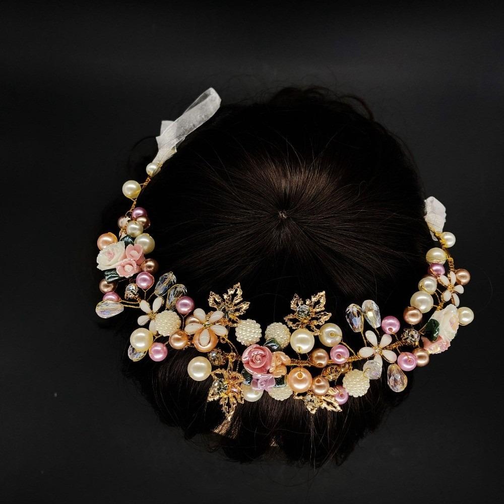 Gold Color Princess Crowns Rhinestone Bridal Jewelry Exquisite Flower Crown  Gift