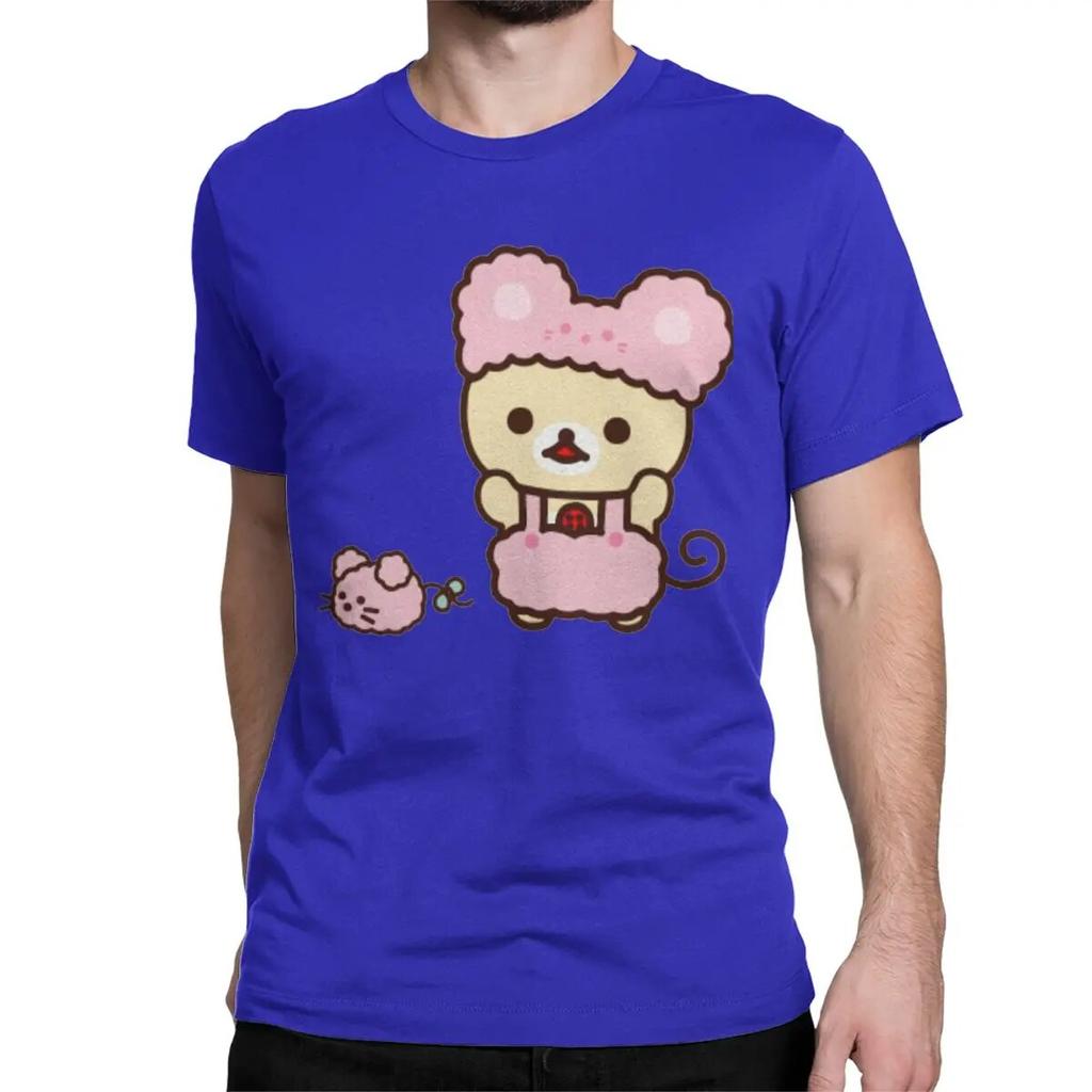 Novelty Rilakkuma Korilakkuma T-Shirts Unisex Wo Unisex Crewneck 100% Cotton T Shirt Short Sleeve Tee Shirt Plus Size Clothing