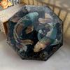1 PC Automatic Folding Umbrella - Koi Fish Pattern, Portable & Foldable Design with 8 Ribs, Christmas Birthday Gifts