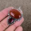 Carnelian, Garnet Gemstone 925 Sterling Silver Jewelry Pendant 2.01" KKG-346