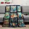 Sea Life Collage 2D Flat Pattern Flannel Blanket, High quality All Seasons, Home Decor, Warmth and Comfort, Perfect for Christmas Gifts.