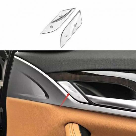 For BMW 5 Series G30 Matte Silver 2018-22 Door Buckle Button Switch Sticker Trim