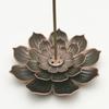 1Pcalloy Incense Burner Stick Holder Buddhism Lotus Line Incense Plate Sandalwood Coil Base Temples Yoga Studios Home Decoration