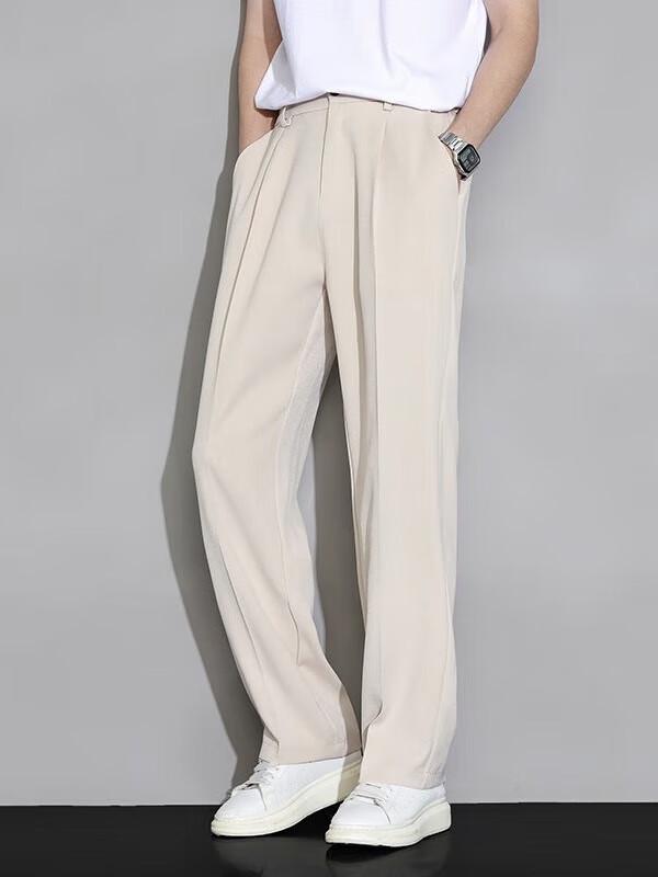 Trendy Men's Loose Ice Silk Straight Wide-Leg Pants