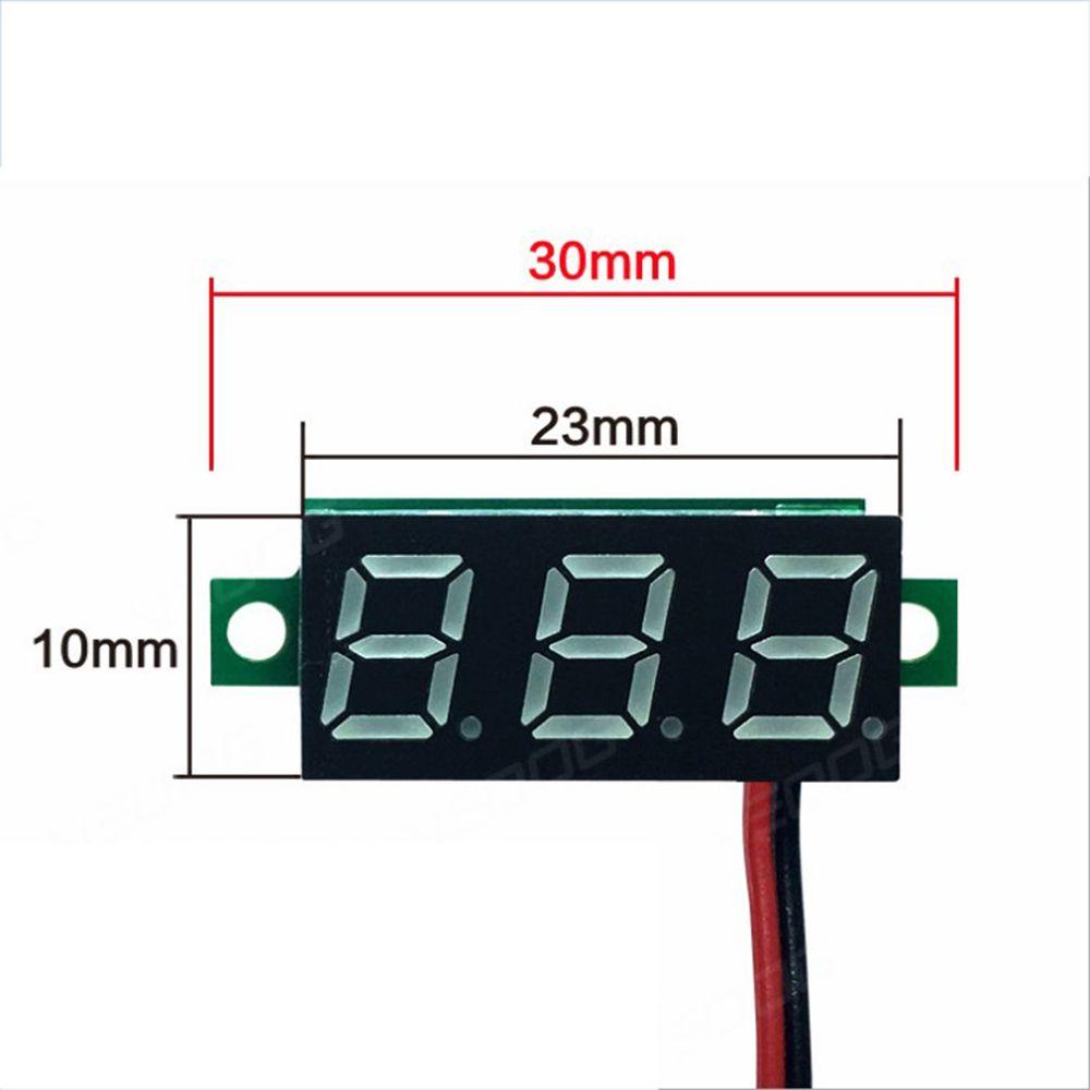 1 stk DC 2,5-30V Testverktøy Mini LED-skjerm 3-sifret Måler Spenning Voltmeter Voltameter Panelmeter
