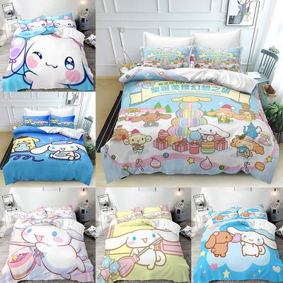 Cinnamoroll Kawaii Bedding Sets Cute Comforter Cover Bed Cover Duvet Cover Pillow Case 2-3 Pieces Sets Kids Adult Size