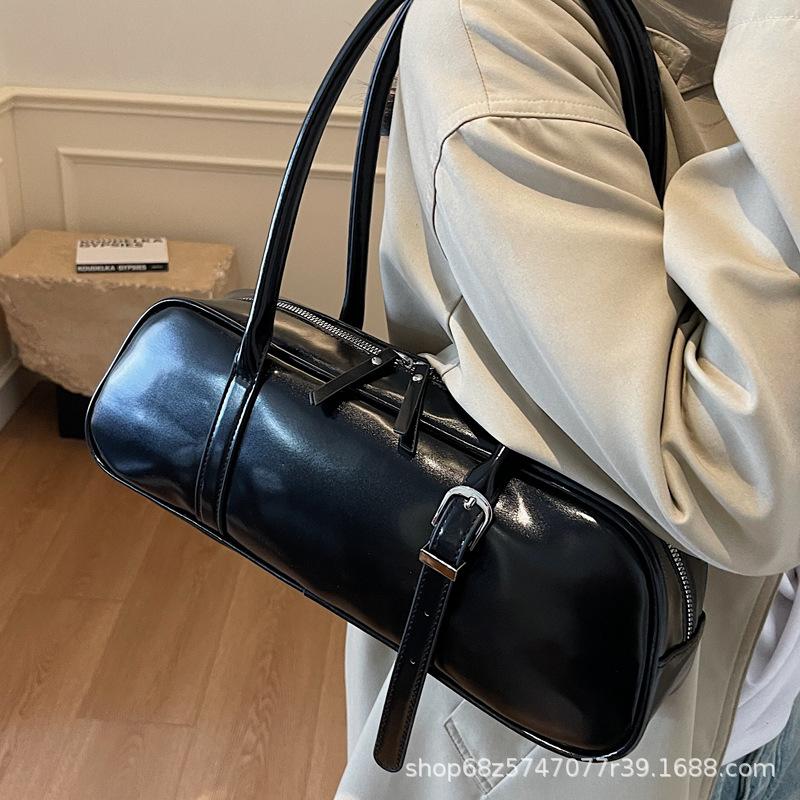 2025 New Underarm Bag Female Senmeng Fashion Niche Design Single Shoulder Handbag Women's French Baguette Bag