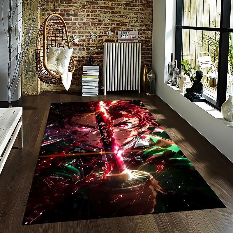 Fiery Red-Haired Warrior Carpet Non-slip Rug Suitable for Living Room and Bedroom Sofas