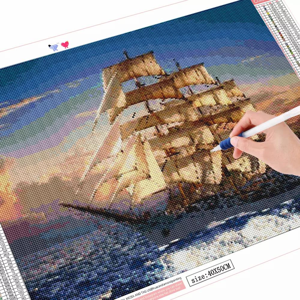 5D DIY Diamond Painting Full Drill Square Ferry Diamond Embroidery Sale Landscape Rhinestones Mosaic Home Decor