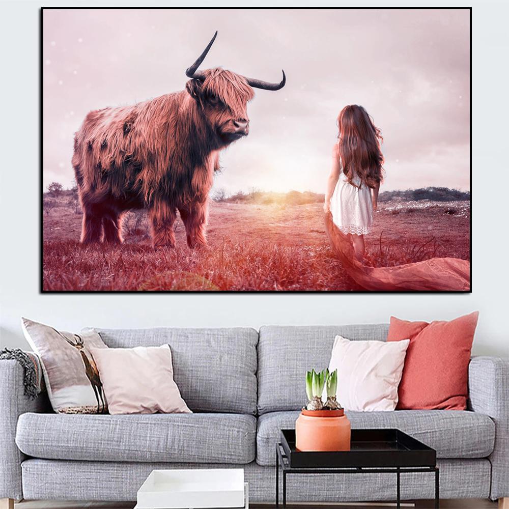 

Животное Искусство Луг Як Олень Лев Холст Картина Настенные Художественные Плакаты ПринтыНастенные Панно для Гостиной Дома Куадрос Фреска Декор 21*30cm