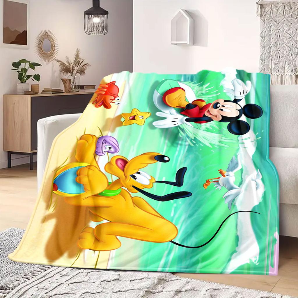 Mickey Flannel Blanket Cartoon Print for Bedrooms Sofas Beds Home Decor Picnics Travel Chairs Great Gift Various Sizes