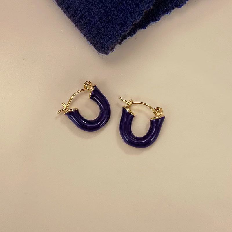 Fashion ins cold wind simple light luxury high-end ear buckle temperament geometric earrings women's small and versatile tide earrings