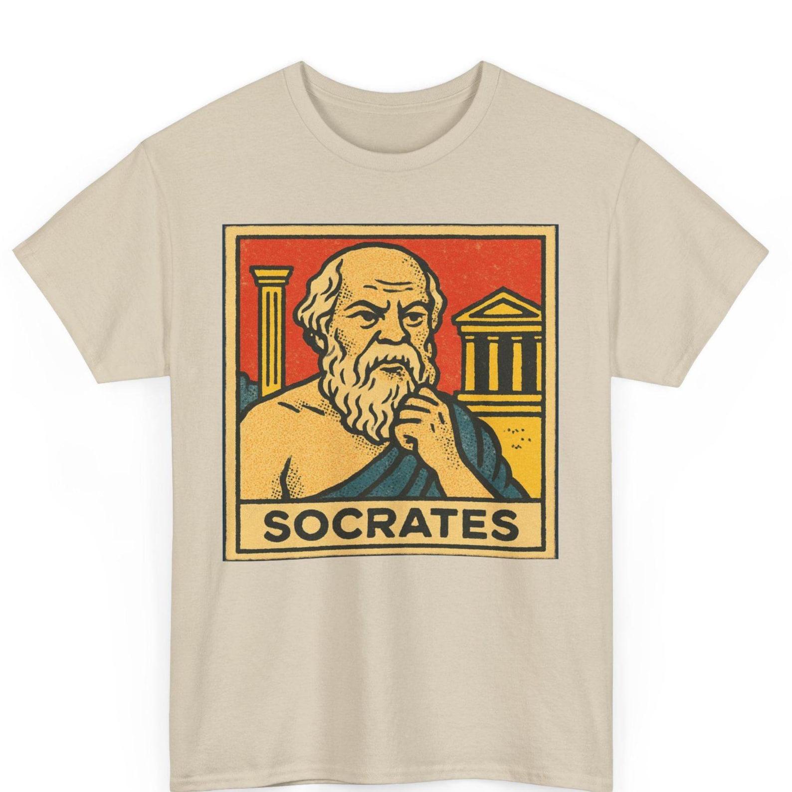 Socrates Comic T-Shirt: Retro Greek Philosopher Graphic Tee S