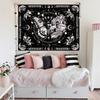 VIKAMA Gothic Bohemian Tapestries With Pink Skulls And Black Butterflies Paired With Mushroom Designs And Dark Floral Wall Decor