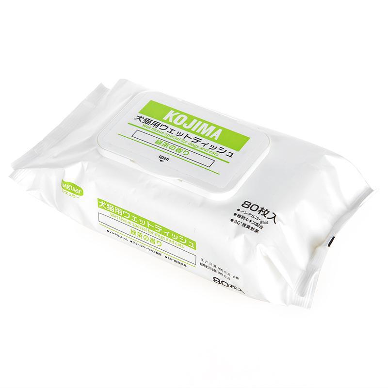 Kojima Pet Wet Wipes for Cats, Kittens & Dogs – No-Bath Deodorizing Cleanser