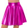 Dámská lesklá kovová minisukně s vysokým pasem Clubwear Rave Party Dance Kostým
