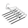 Stainless Steel Multi-Layer Folding Clothes & Pants Rack - Non-Slip, Retractable with Clips for Dormitory Use.