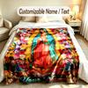 Virgin Mary Theme Custom Blanket Personalized Name & Text Customized Soft Warm Throw Blanket Home Decor