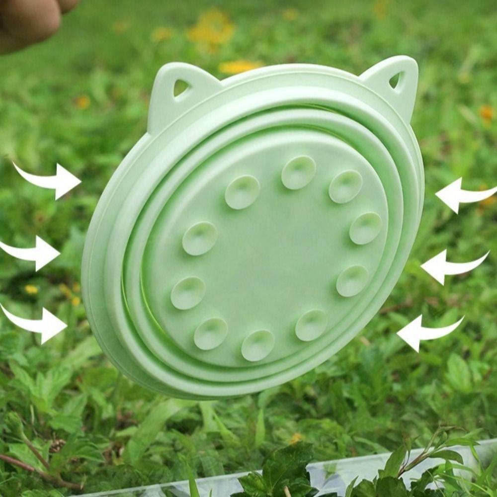 Lightweight Folding Portable Pet Bowl Silicone with Hanging Hook Slow Food Feeder Suction Cup Dog Feeding Bowl Camping