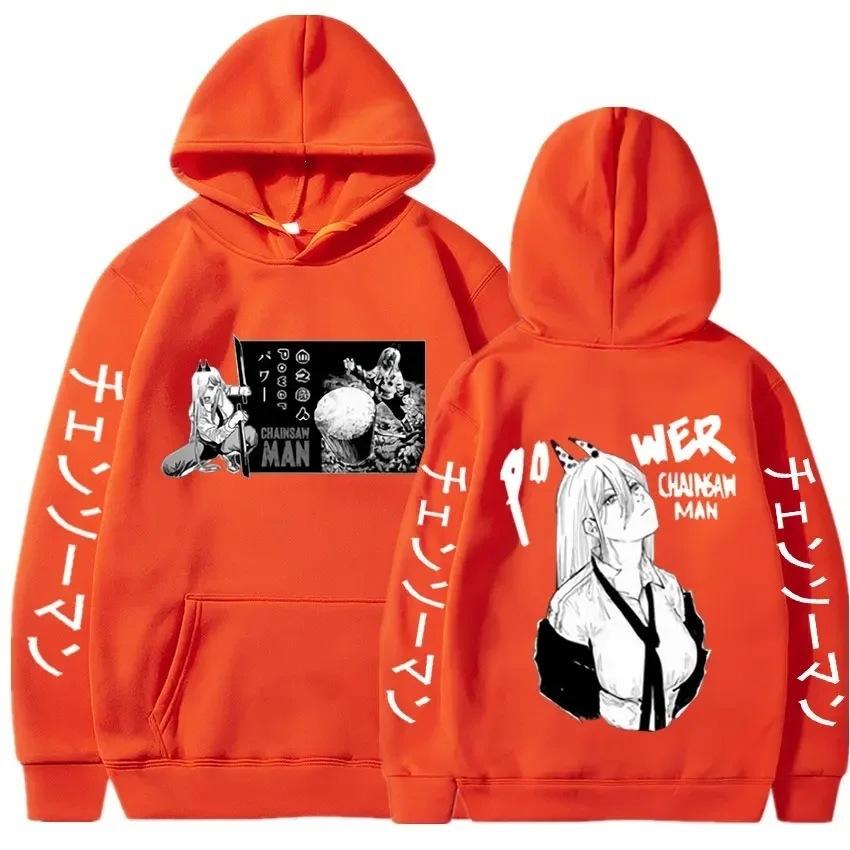 Harajuku Anime, Chainsaw Man, Cute Print Pattern Hooded Men'S And Women'S Sweatshirts Comfortable Men'S And Women'S Tops