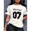 Comfortable Loose Fit Cotton Blend Crew Neck Short Sleeve Tee With 3D Print Design Women 2025