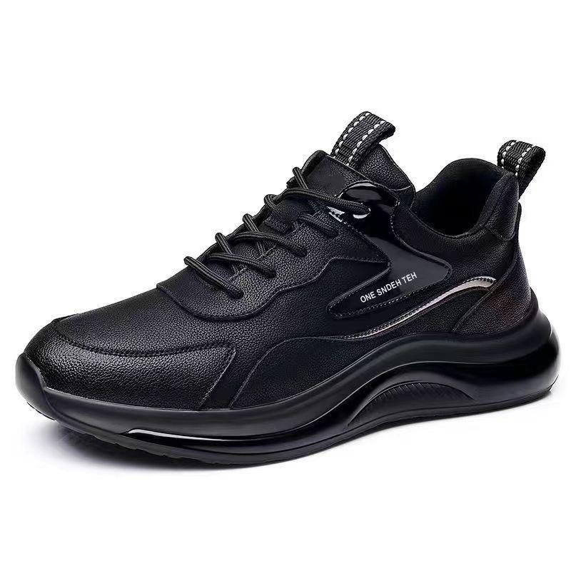 Men's shoes 2025 autumn new fashion leather casual running chef shoes soft leather running shoes men