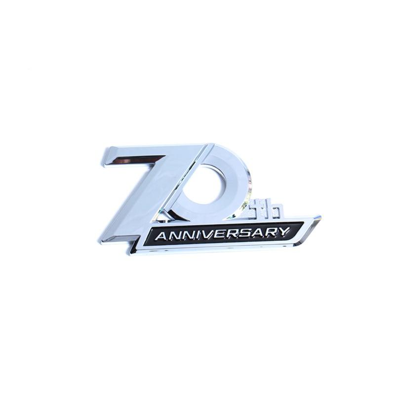 1 X Boční emblém auta 70. výročí 3D Chrome Logo odznak na kufru pro La-nd Cr-uiser LC300 LC200 FJ200 2016-2022 prosinec