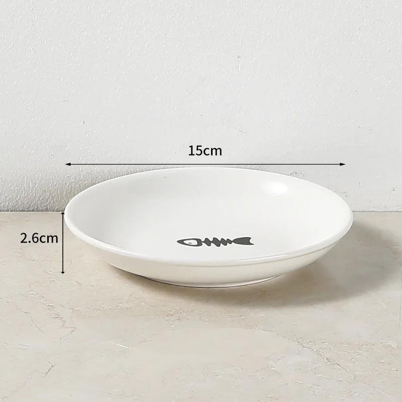 Ceramic Pet Bowl Cat Food Feeding Double Dish Stainless Steel Raised Stand Kitten Dog Water Feeder Durable Pet Accessories