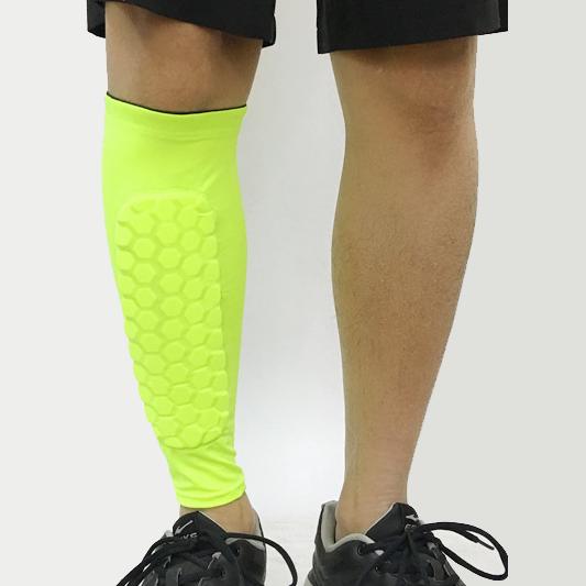 Custom Adult Kids Soft Polyester/Spandex/EVA Football Soccer Leg Brace Support Shin Guard Pads Compression Breathable Honeycomb