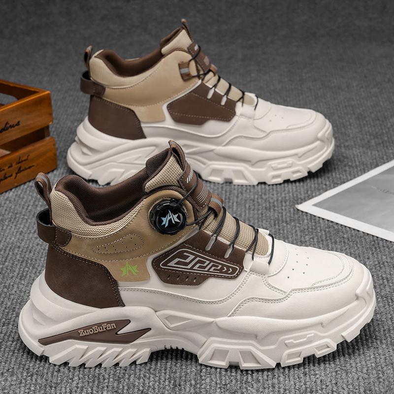 

High-top Men s Shoes New Autumn Trendy Brand Versatile Leather Sports Shoes for Men s Outdoor Anti-slip Thick-soled 40