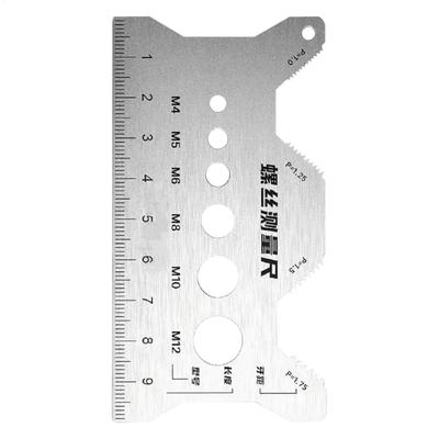 Bolt Measuring Tool Bolt Thread Stainless Steel Sizer Flat Double-Sided Screw Measuring Device for Pattern Jewelry Watch