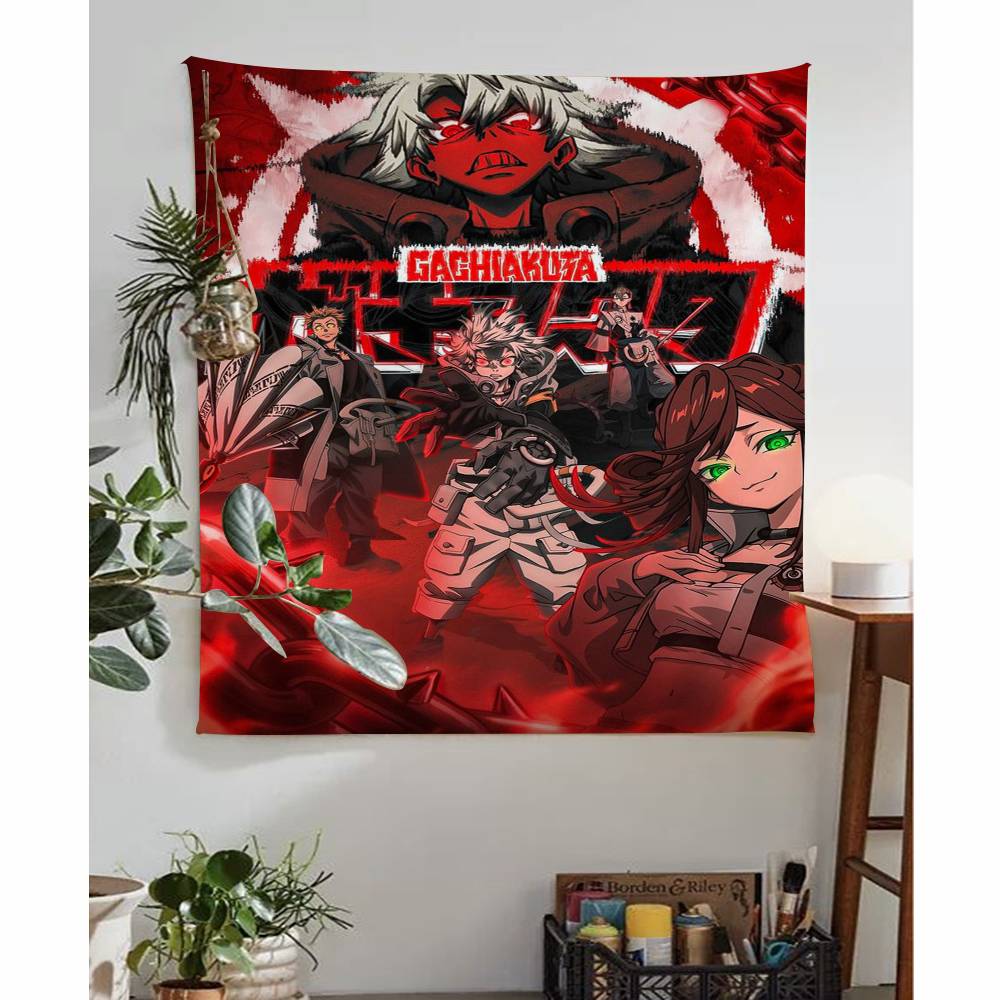 Gachiakuta Anime Character Tapestry Red Japanese Manga Wall Hanging with Action Art Ideal for Otaku Bedroom Edgy Room Decor