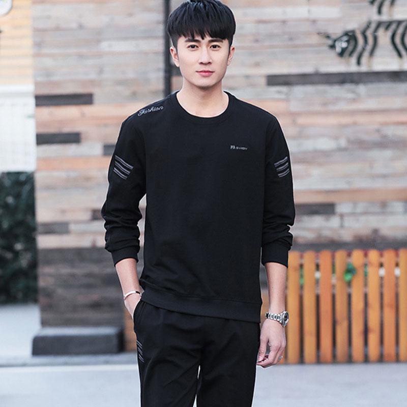 IELGY Men's Clothes Sweater Loose All-match Stylish Simple Plus Size Casual Sports Round Neck