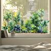 Potted Floral Plants Glass Sticker Removable Waterproof PVC Colorful Flower Static Glass Sticker Home Living Room Bedroom Decoration Decal