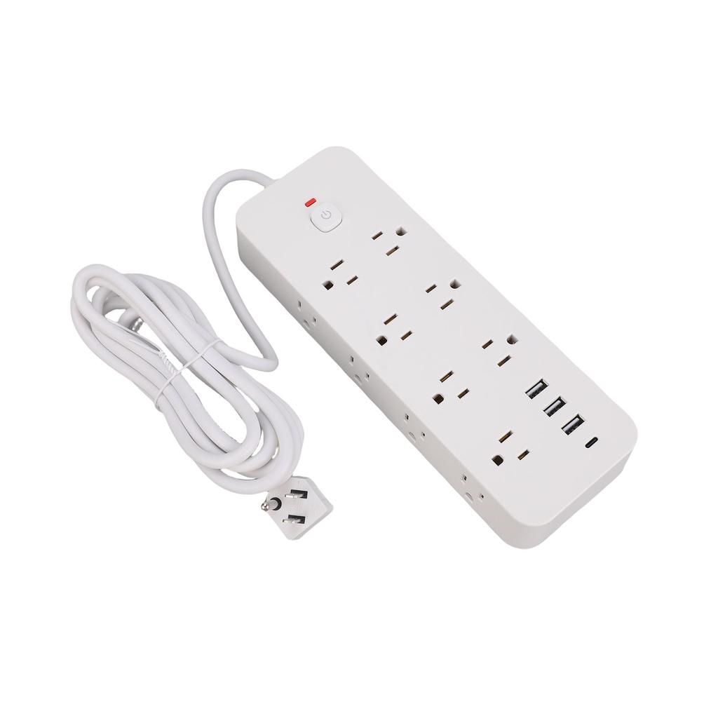 Steckdosenleiste mit USB-Anschlüssen PD Schnellladung 3 USB 1 Typ C 14 AC-Steckdosen Schreibtisch-Ladestation mit 3m Verlängerungskabel für Zuhause