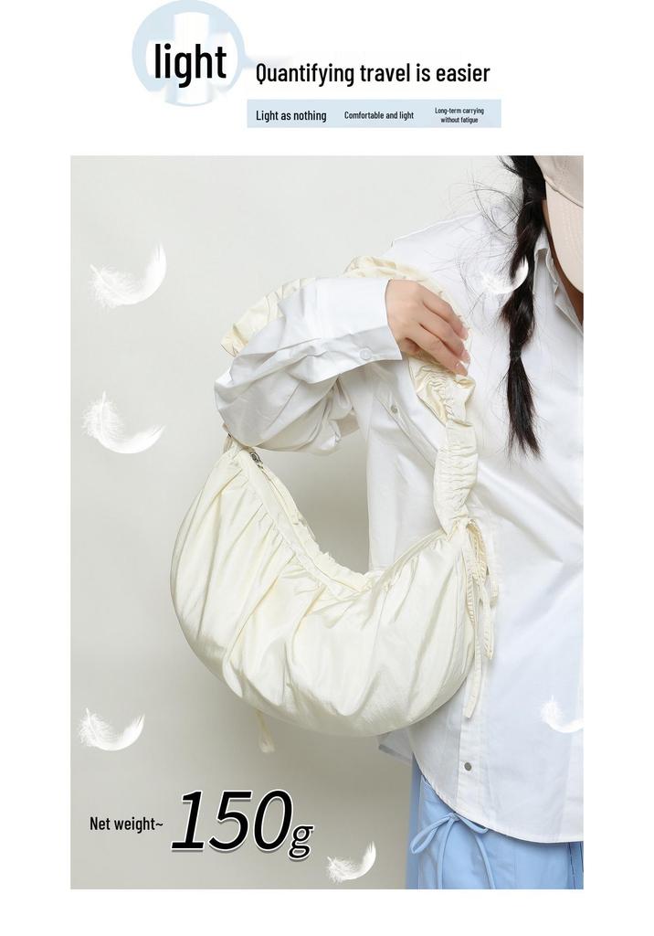 Gefaltete Wolken Koreanische Nischen Crossbody-Tragetasche, Große Kapazität Damen Knödeltasche
