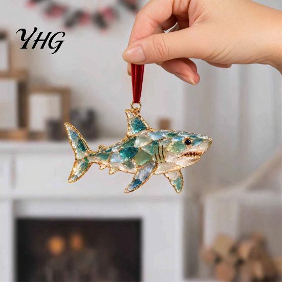 Winterurlaubs-Schmuck Meeresglas-Weihnachtsdekoration, Küsten-Schildkröte Walhai Oktopus Gastgeschenke für Festivals Baumbehang,