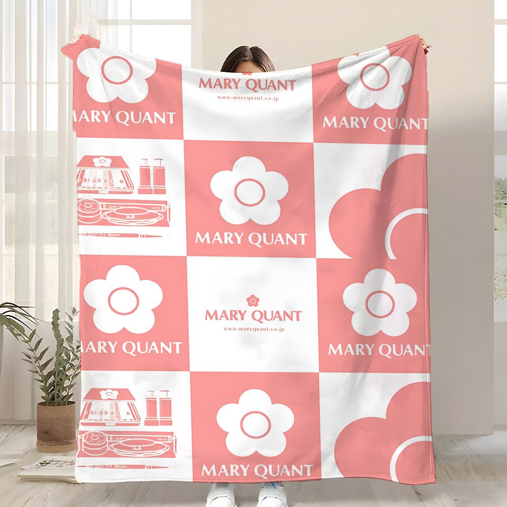 Fashion M-Mary Quant Throw Kid-Friendly Flannel Throw Blanket Soft Warm Anti-Static Washable All Season 75x90cm