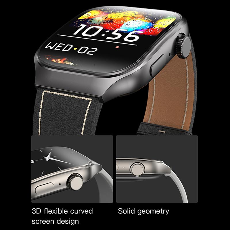 Zakrzywiony Smartwatch 2,01 cala Pełny Dotyk Smart Bransoletka Ćwiczenia na Świeżym Powietrzu Monitorowanie Tętna Smartwatch