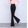 Autumn Winter Fashion Korean Korean Stytle Corduroy Flare Pants Women Elegant Button Design Elastic High Waist Skinny Trousers