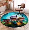 Sandbox game Pattern Round Rug, Indoor/Outdoor Mat, for Picnic, Gameroom, Bedroom, Office, Living Room, Home Decor Carpet, Birthday Gift