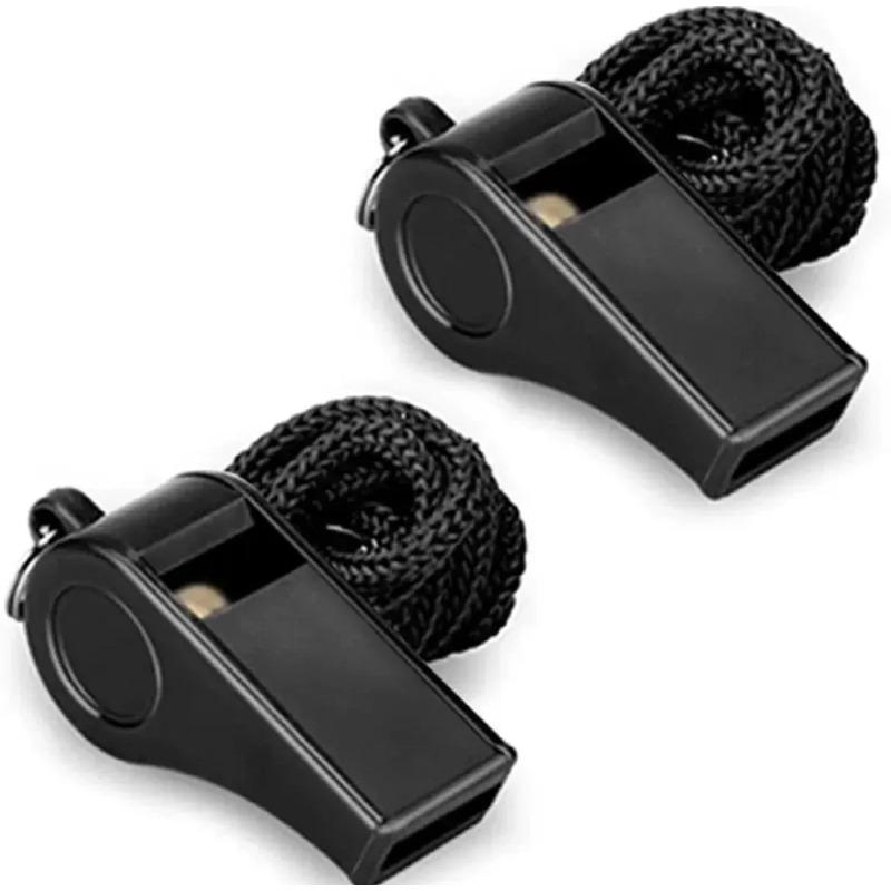 

High Quality Black Whistle Referee Game Halter Whistle Outdoor Travel Hiking Whistle Suitable for Basketball Volleyball Games