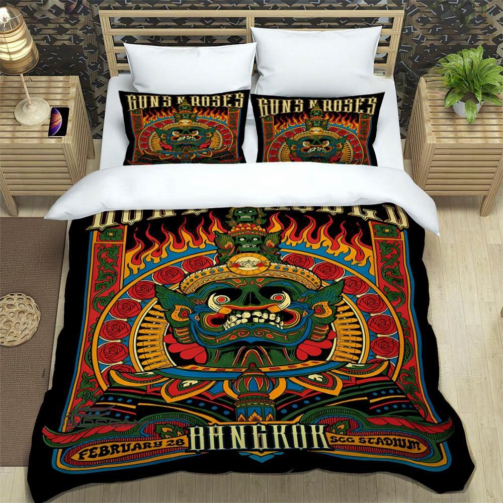 Rock Band Guns N Roses Luxury Bedding Set Duvet Cover Comforter Exquisite Bed Supplies Birthday Gift