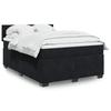 VidaXL Bed Slat Base and Mattress Black 160x200 Cm Velvet 3286350