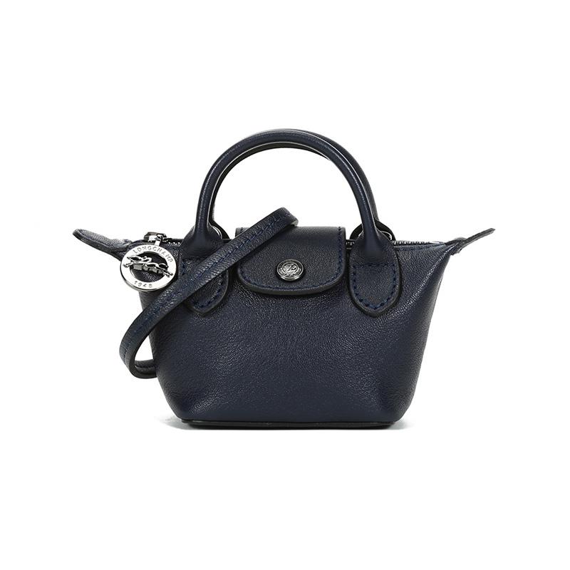 

Longchamp Le Pliage Cuir Flap Crossbody Shoulder Bag Mini Women bags Navy-Blue 10099757556 Basic Set (Bag+Dust Bag)