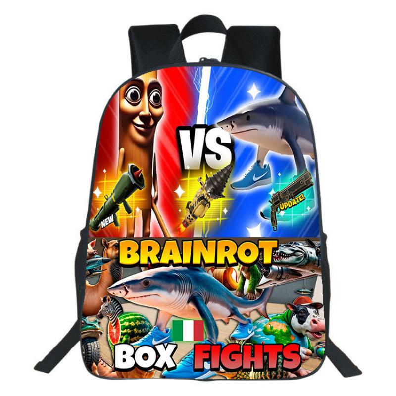 Backpack With Printed Cartoon Design For School Students