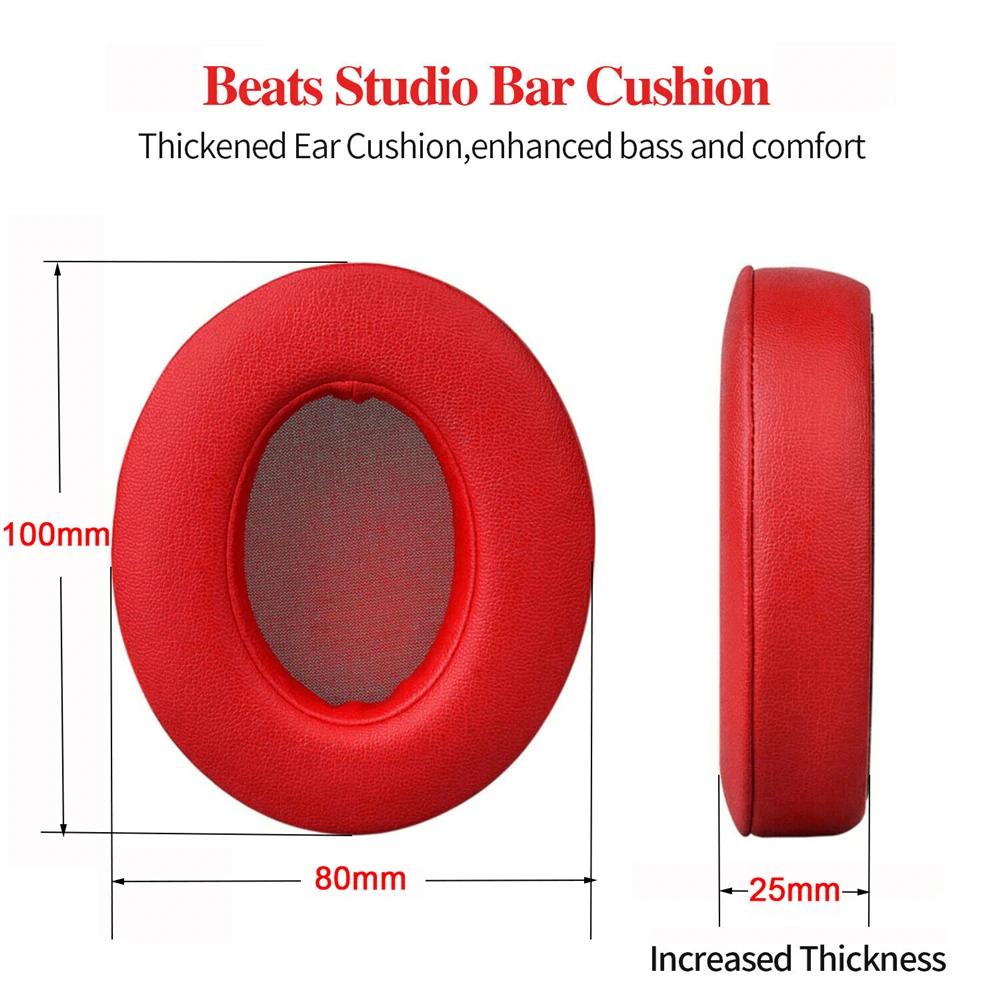 Náhradní náušníky pro Beats Studio 2 Studio 3 z proteinové kůže a paměťové pěny, náušníky, náhradní polštářky do uší pro sluchátka Beats Studio 2 Studio 3.